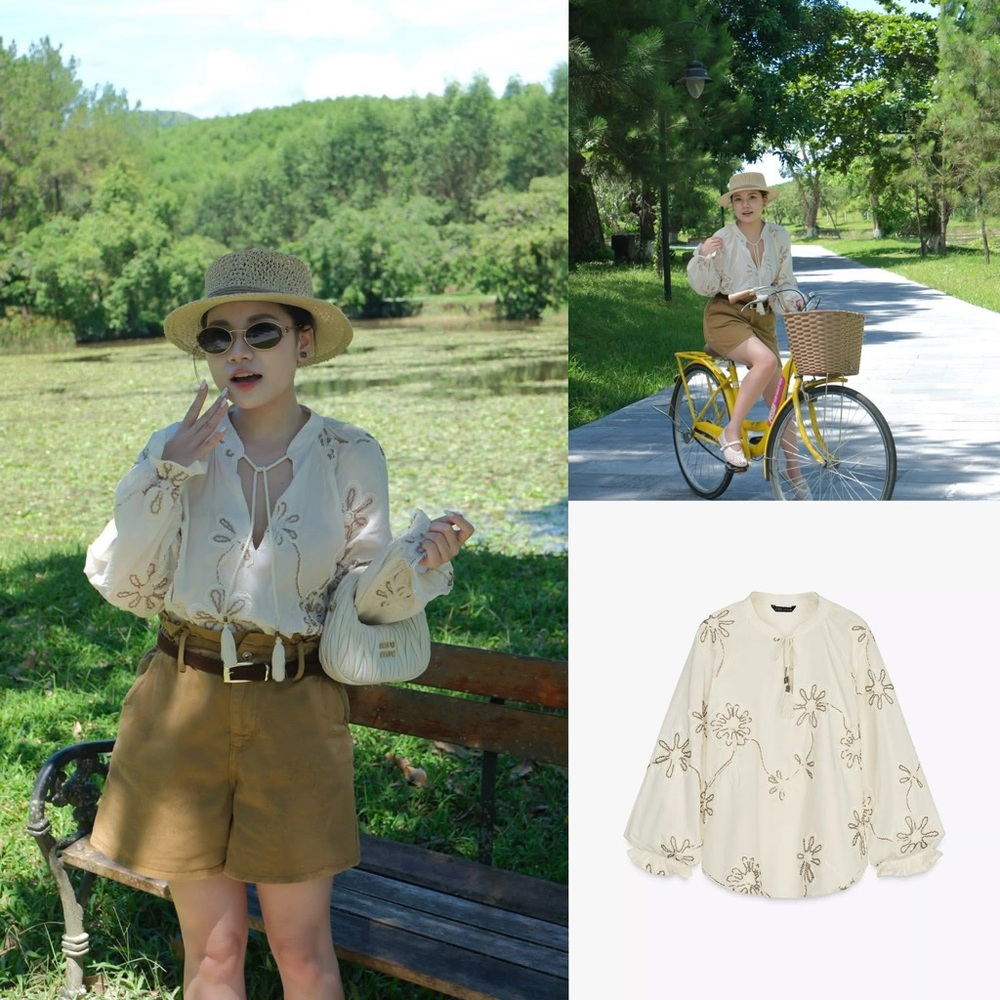 Zara floral embroidered blouse 8741/038